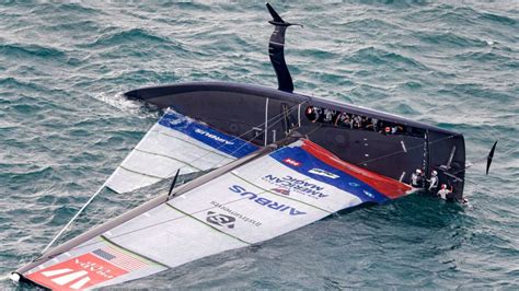 America’s Cup: Patriot ‘flying yacht’ capsizes in gusty conditions